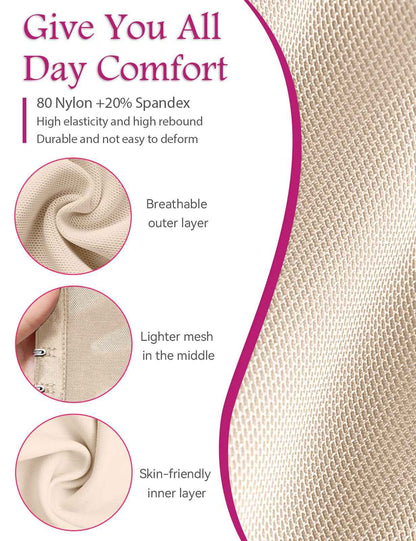 SHAPSHE Short Torso Waist Trainer for Women Corset Waist Cincher Shapewear Tummy Control Workout Hourglass Body Shaper