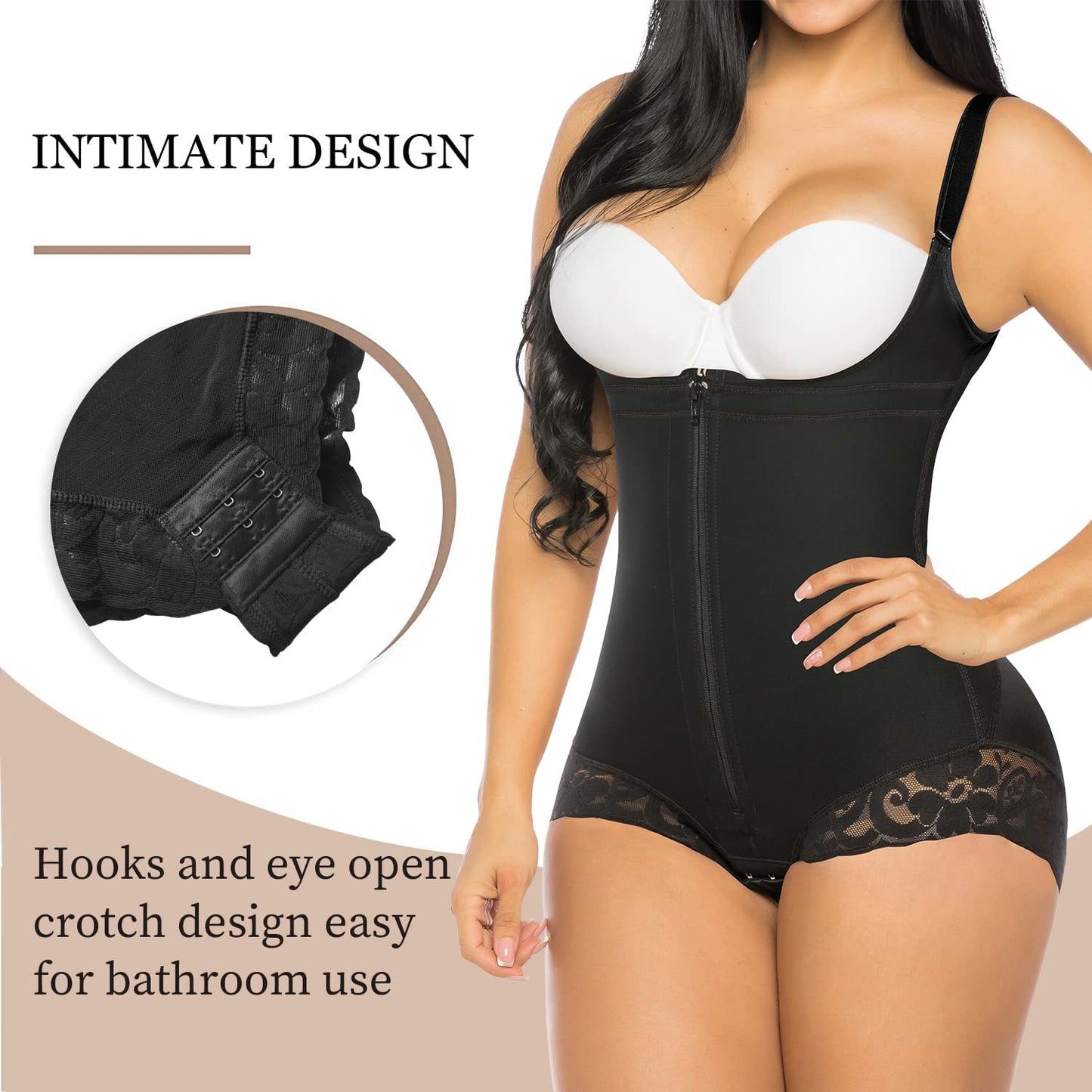 YIANNA Fajas Colombianas Shapewear for Women Postpartum Tummy Control Body Shaper Butt Lifter Bodysuit