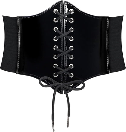 JASGOOD Women’s Elastic Costume Waist Belt Lace-up Tied Waspie Corset Belts for Women