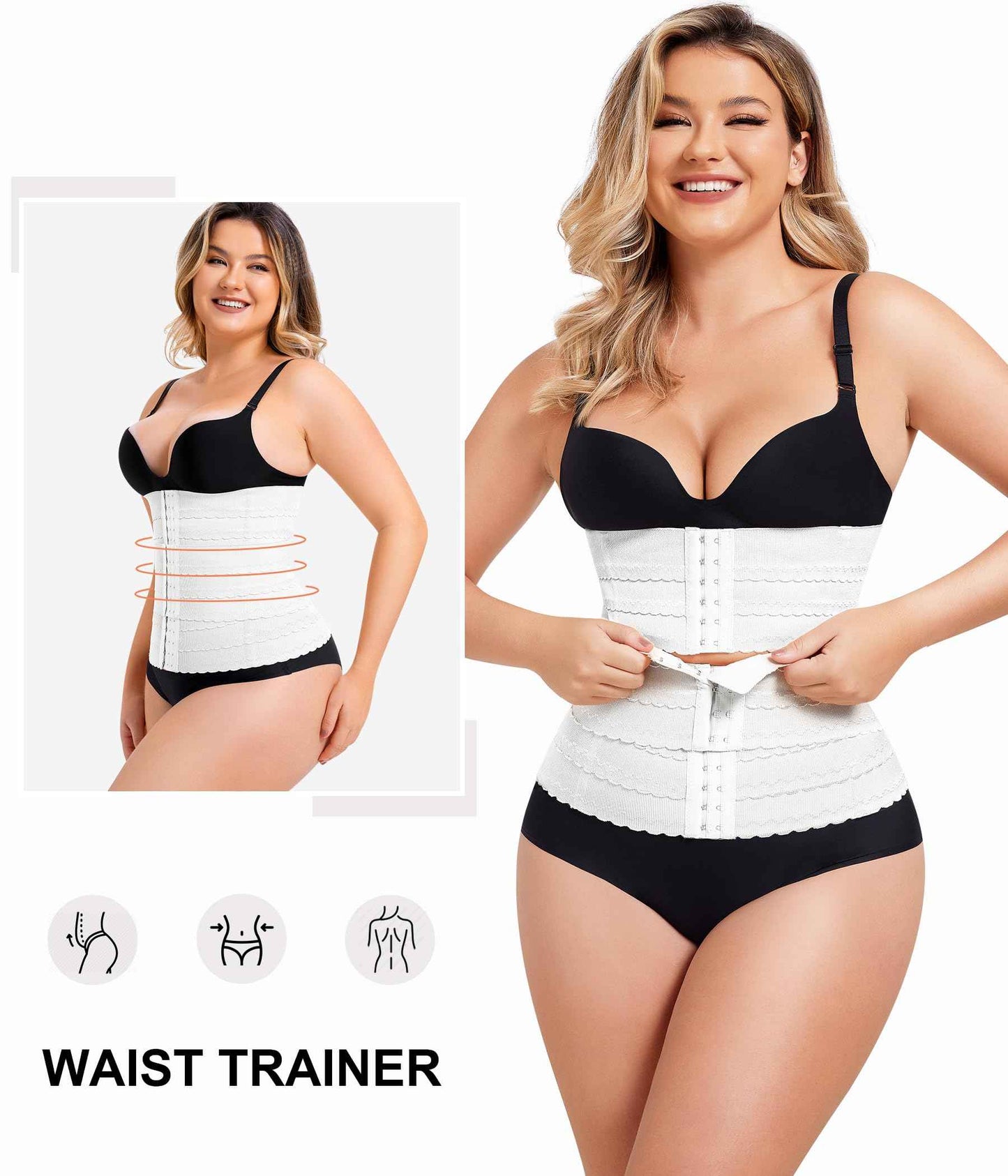QACIVIQ Segmented Waist Trainer for Women Waist Cincher Shapewear for Women Tummy Control Workout Body Shaper Girdle