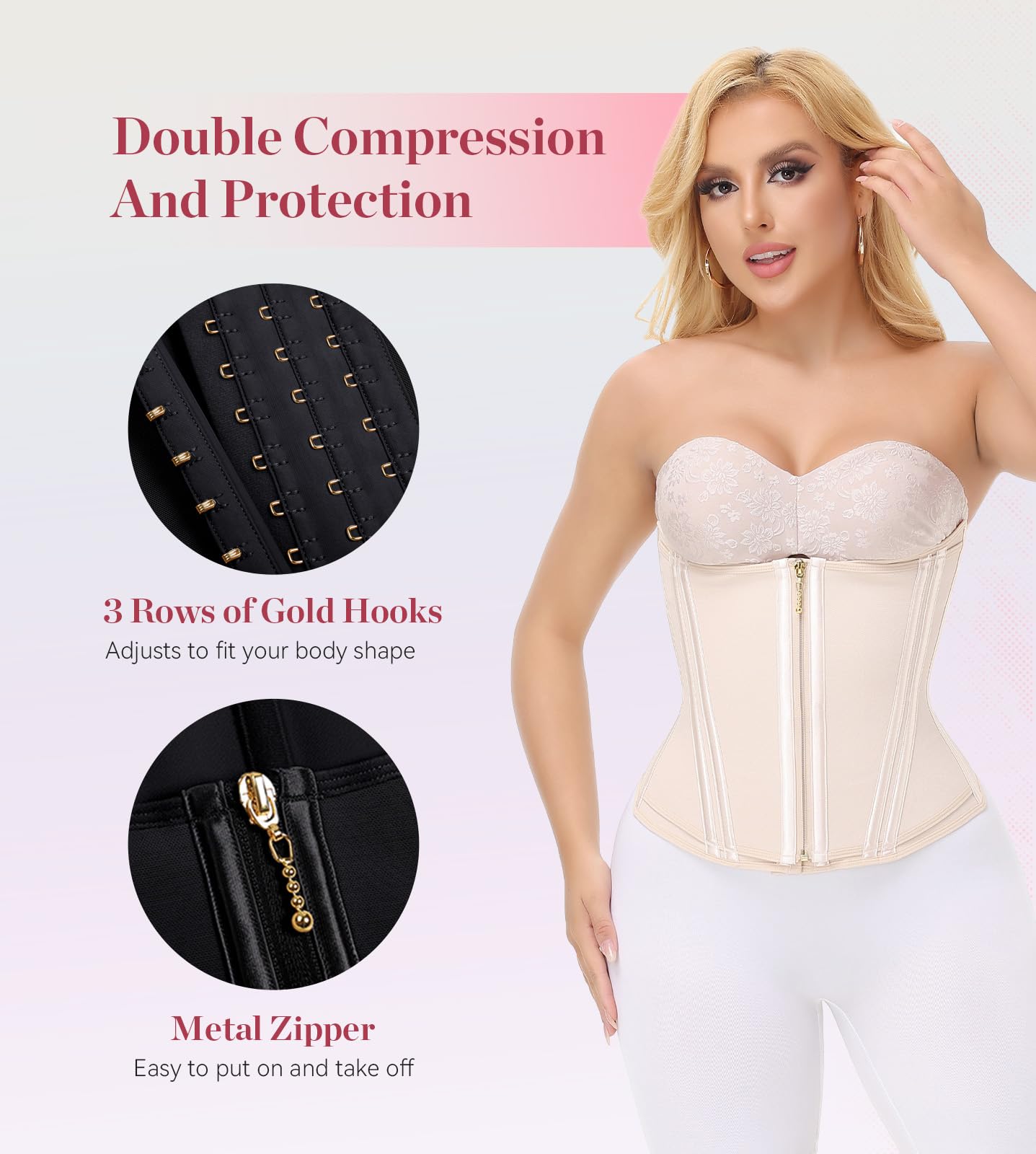 SHAPSHE Waist Trainer for Women, Tummy Control Waist Cincher, Hourglass Sport Workout Faja Body Shaper