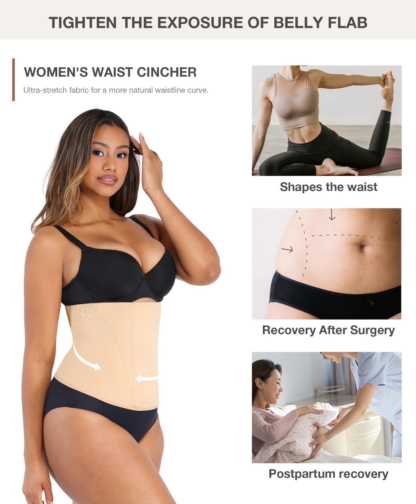 Lover-Beauty Waist Trainer for Women Corset Shapewear Tummy Control Waist Cincher Postpartum Girdle Body Shaper