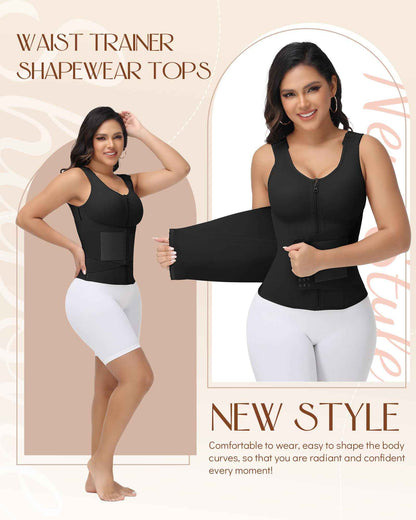 SHAPSHE Waist Trainer for Women Corset Shapewear Tummy Control Postpartum Waist Cincher Body Shaper Bra with Back Support