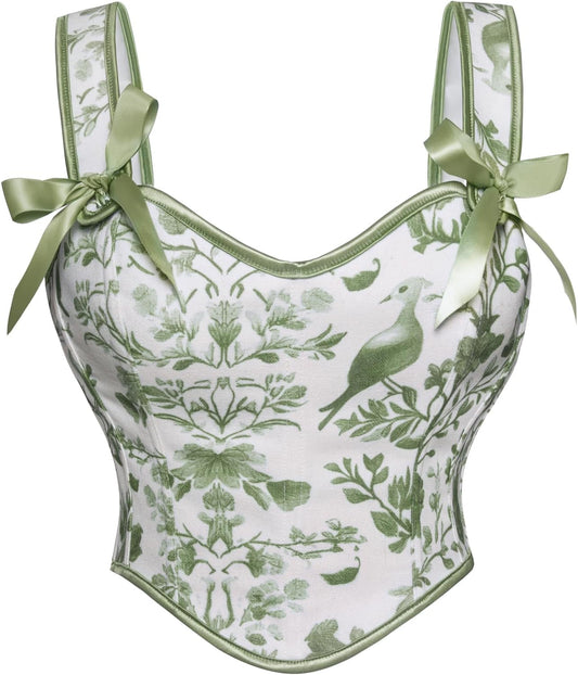 Scarlet Darkness Corset Tops for Women Sweetheart Neckline Floral Corset with Zipper Size 6-18