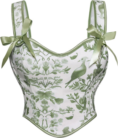 Scarlet Darkness Corset Tops for Women Sweetheart Neckline Floral Corset with Zipper Size 6-18