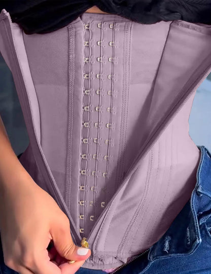 SHAPSHE Waist Trainer for Women Tummy Control Workout Waist Cincher Corset Shapewear Postpartum Body Shaper with Zipper Hook