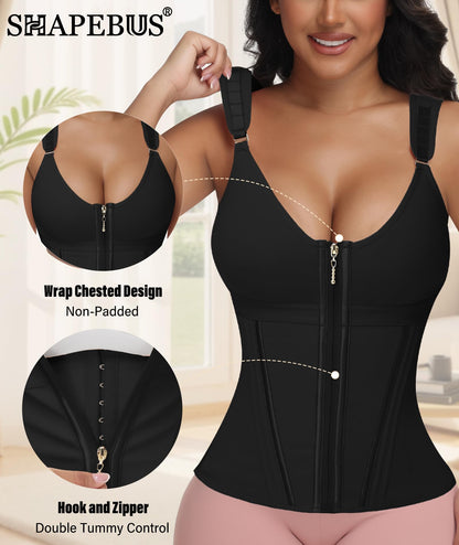 Waist Trainer For Women Corset Shapewear With Zipper Faja Body Shaper Tummy Control Girdle