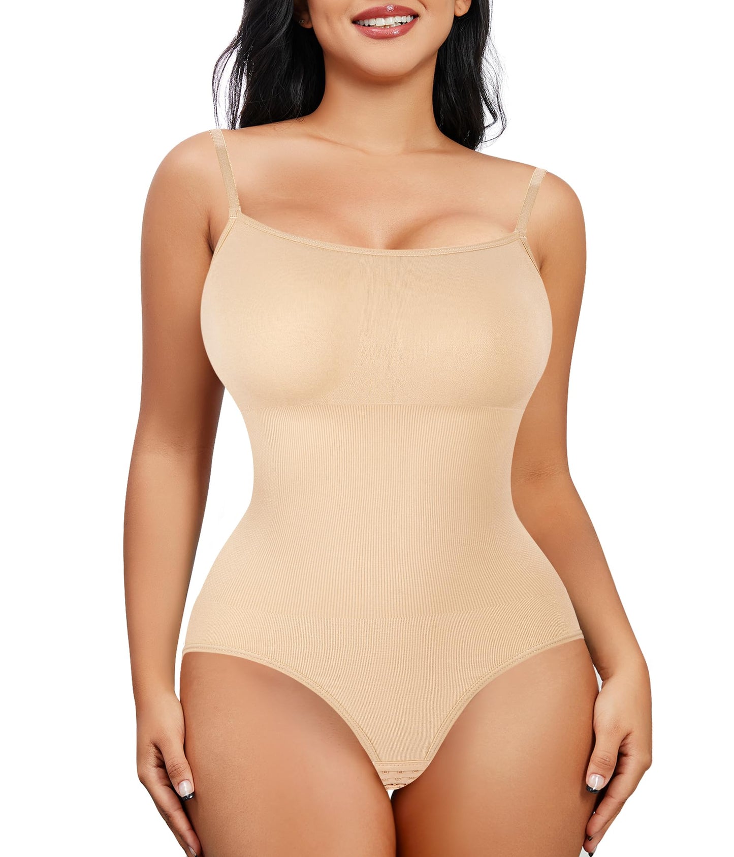 Nebility Shapewear Waist Trainer Bodysuits Women Clothing Tummy Control Seamless Full Body Shaper Square Neck Jumpsuits Top