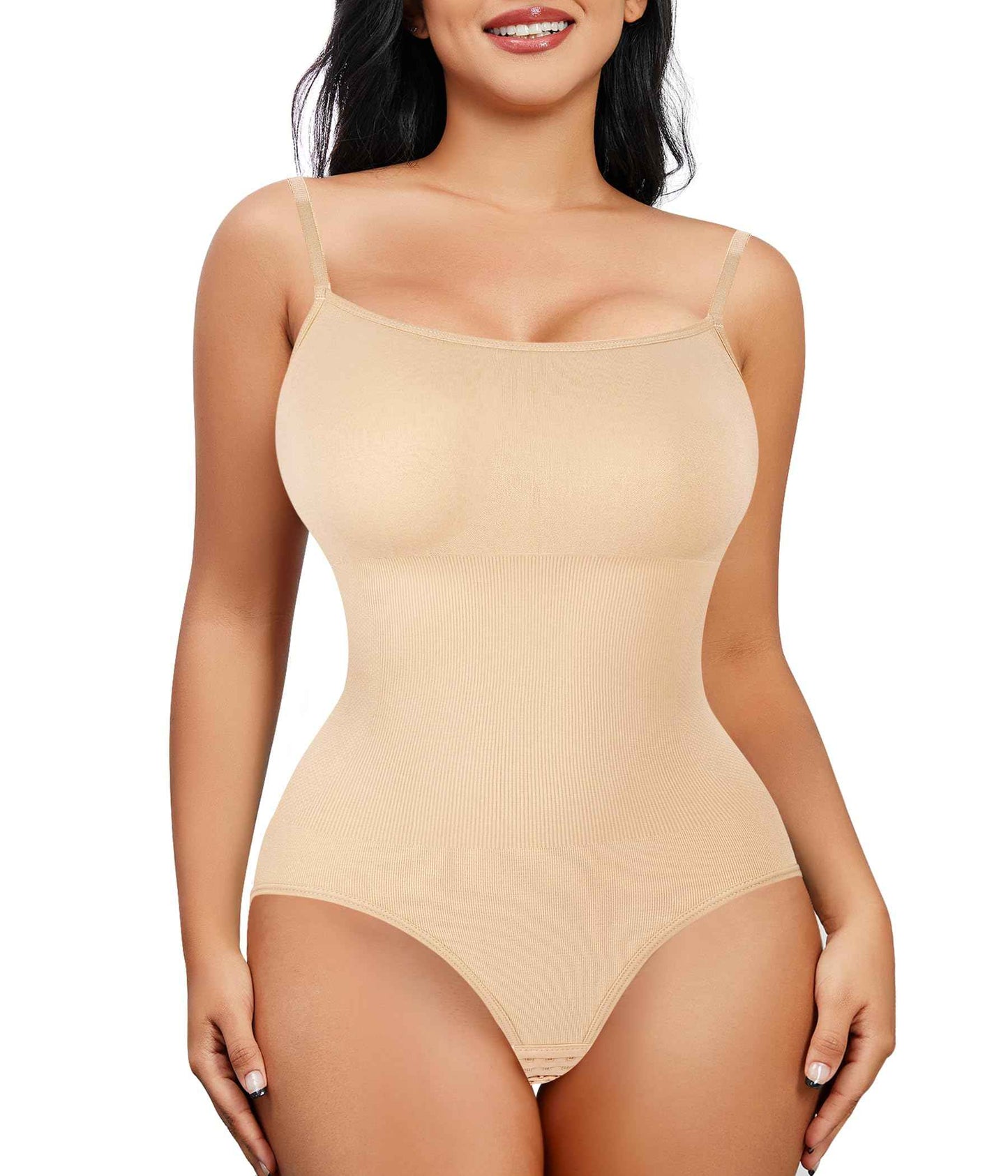 Nebility Shapewear Waist Trainer Bodysuits Women Clothing Tummy Control Seamless Full Body Shaper Square Neck Jumpsuits Top