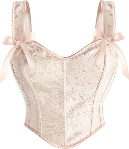 Scarlet Darkness Corset Tops for Women Sweetheart Neckline Floral Corset with Zipper Size 6-18