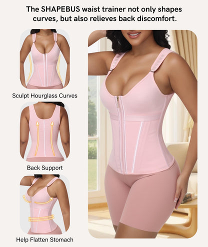 Waist Trainer For Women Corset Shapewear With Zipper Faja Body Shaper Tummy Control Girdle