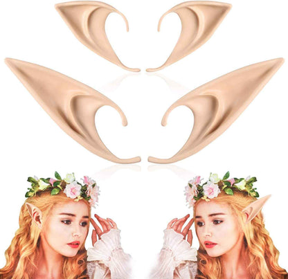 FRESHME Fairy Pixie Elf Ears - Cosplay Soft Pointed Ears Elven Masquerade Vampire Fairy Ears Makeup Costume Accessories