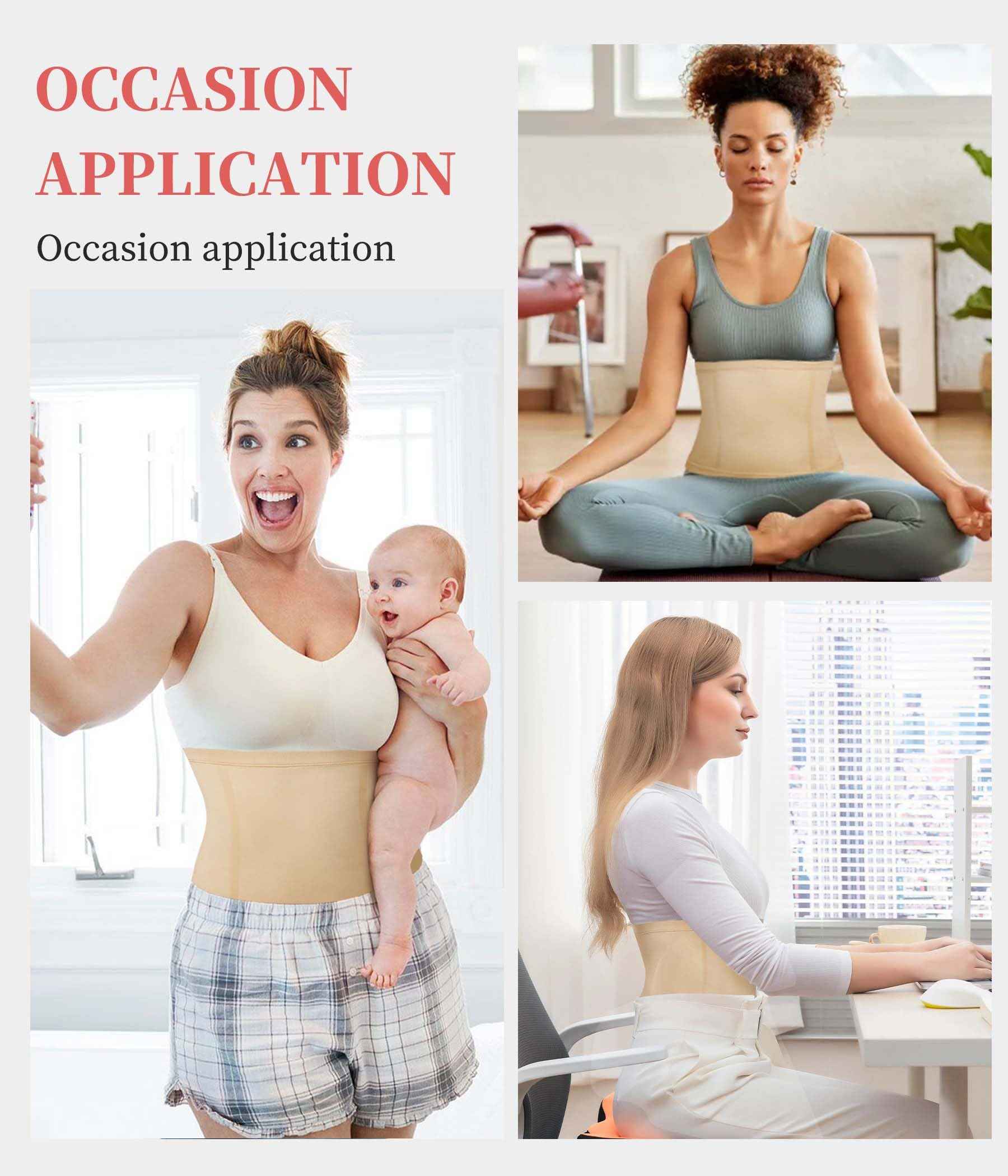 AOSBOEI Waist Trainer Shapewear Tummy Control Waist Cincher Girdle Body Shaper Postpartum Recovery Belt Belly Band Wrap