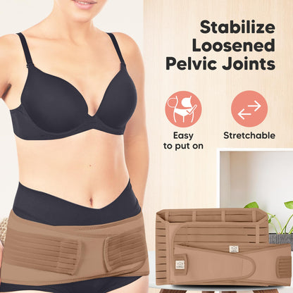 3 in 1 Postpartum Belly Support Recovery Wrap – Postpartum Belly Band, After Birth Brace, Slimming Girdles, Body Shaper Waist Shapewear, Post Surgery Pregnancy Belly Support Band (Midnight Black, M/L)