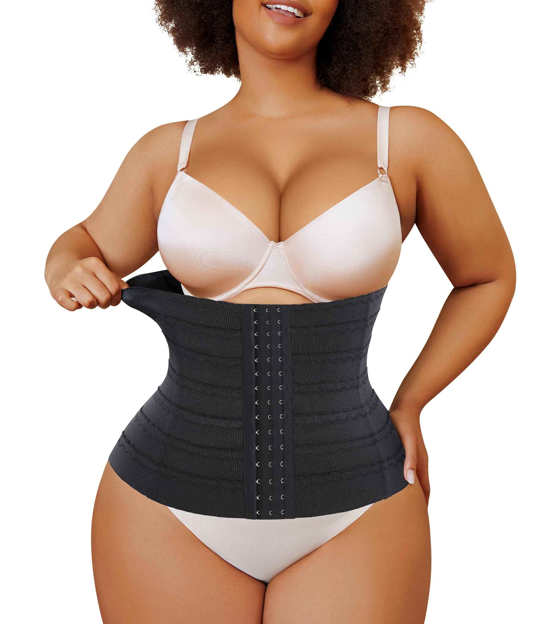 Nebility Waist Cincher Shapewear Tummy Control Plus Size Waist Trainers for Women Belly Trimmer Body Shaper Corset Girdle