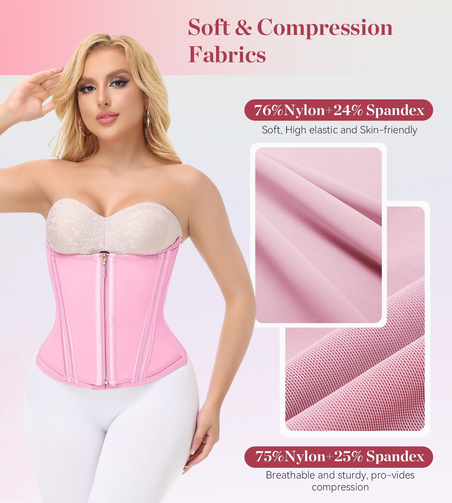 SHAPSHE Waist Trainer for Women, Tummy Control Waist Cincher, Hourglass Sport Workout Faja Body Shaper