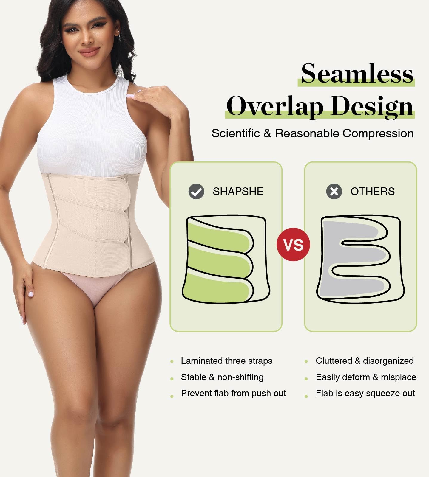 SHAPSHE Waist Trainer for Women Postpartum Recovery Wrap Waist Cincher Corset Shapewear Belly Band