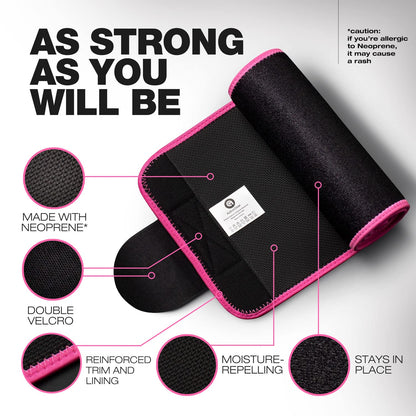 ActiveGear Premium Waist Trimmer & Trainer Belt for Men and Women - Sweat-Enhancing Slimming Wrap for Stomach, Adjustable Fit