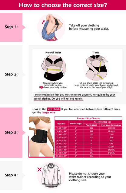 Atbuty Short Torso Waist Trainers Cincher for Women Corset Underbust Latex Sport Girdle Hourglass Body Shaper