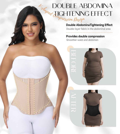 SHAPSHE Waist Trainer For Women Tummy Control Corset Waist Cincher Shapewear Workout Faja Body Shaper With Hooks