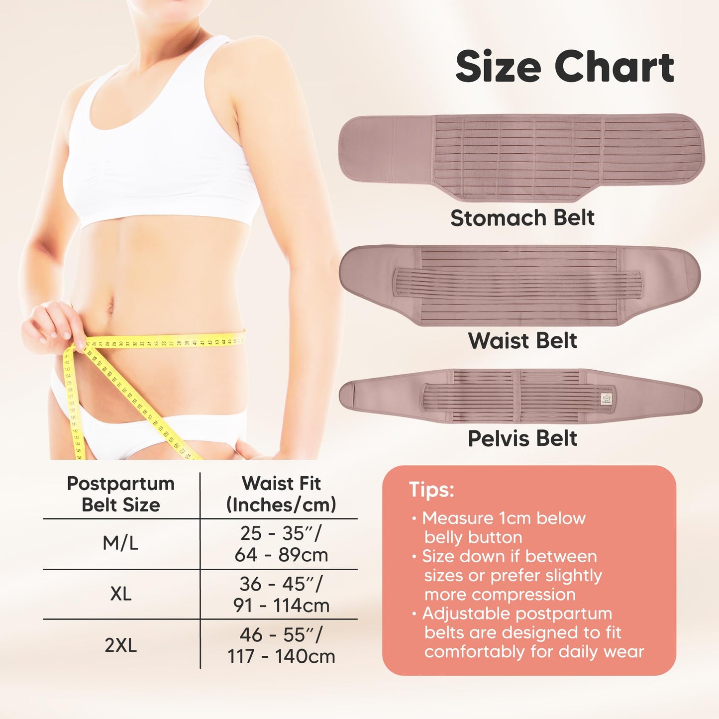3 in 1 Postpartum Belly Support Recovery Wrap – Postpartum Belly Band, After Birth Brace, Slimming Girdles, Body Shaper Waist Shapewear, Post Surgery Pregnancy Belly Support Band (Midnight Black, M/L)