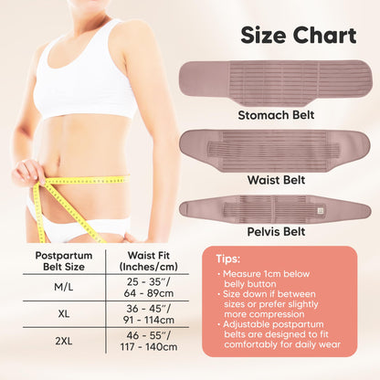 3 in 1 Postpartum Belly Support Recovery Wrap – Postpartum Belly Band, After Birth Brace, Slimming Girdles, Body Shaper Waist Shapewear, Post Surgery Pregnancy Belly Support Band (Midnight Black, M/L)