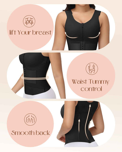 SHAPSHE Waist Trainer for Women Corset Shapewear Tummy Control Postpartum Waist Cincher Body Shaper Bra with Back Support