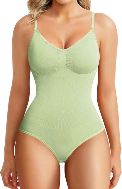 BRABIC Womens' Seamless Sleeveless V-Neck Bodysuit Shapewear Tummy Control