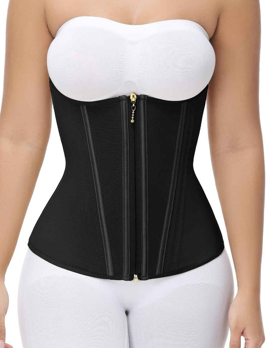 SHAPSHE Waist Trainer for Women Tummy Control Workout Waist Cincher Corset Shapewear Postpartum Body Shaper with Zipper Hook