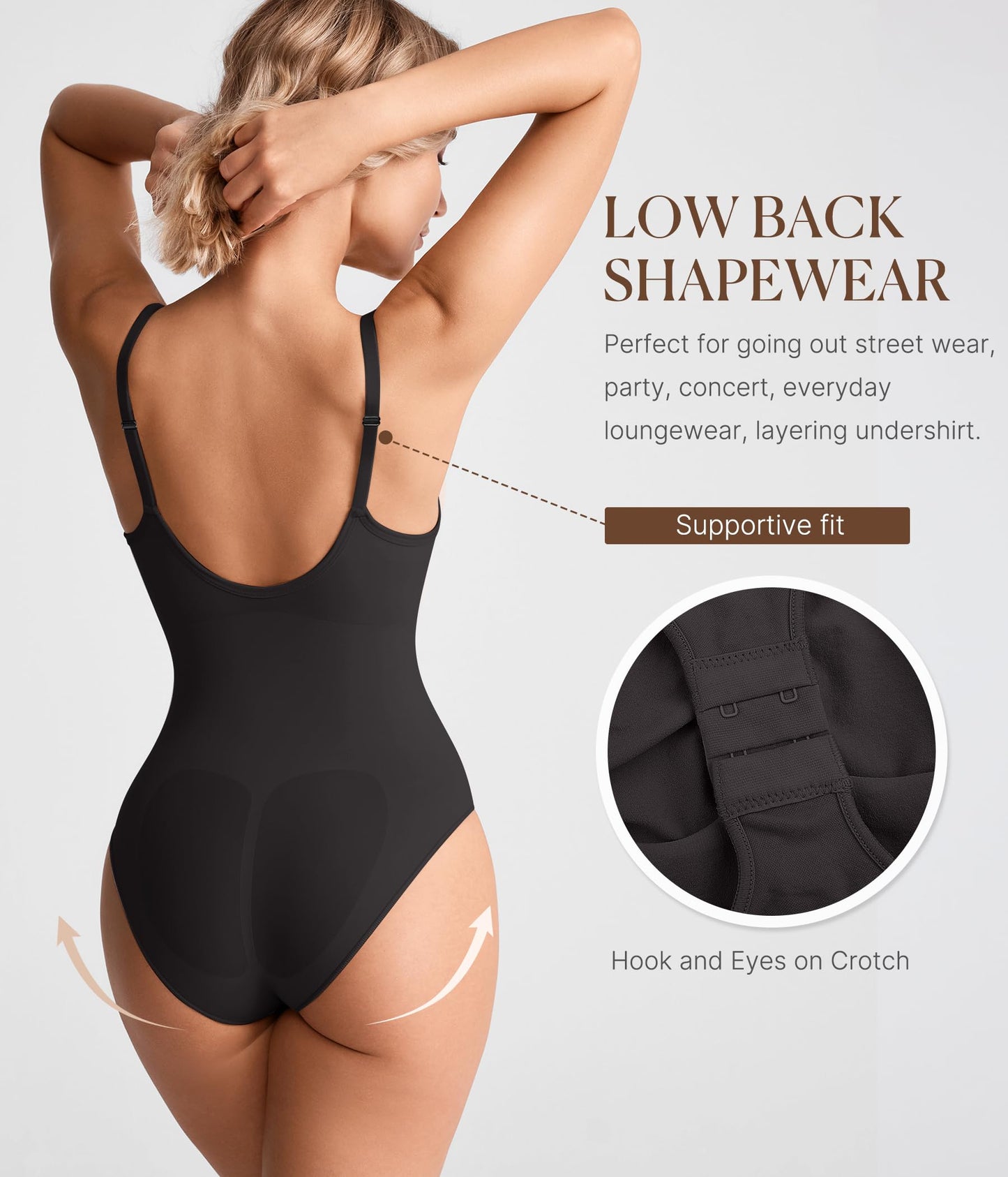 BRABIC Tummy Control Shapewear for Women Seamless Shapewear Bodysuit Body Shaper Waist Trainer Snatched Body Suit