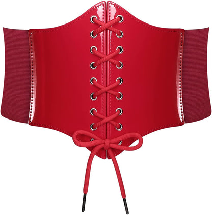 JASGOOD Women’s Elastic Costume Waist Belt Lace-up Tied Waspie Corset Belts for Women