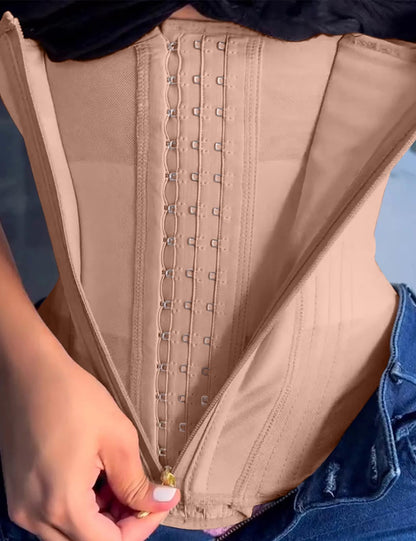 SHAPSHE Waist Trainer for Women Tummy Control Workout Waist Cincher Corset Shapewear Postpartum Body Shaper with Zipper Hook