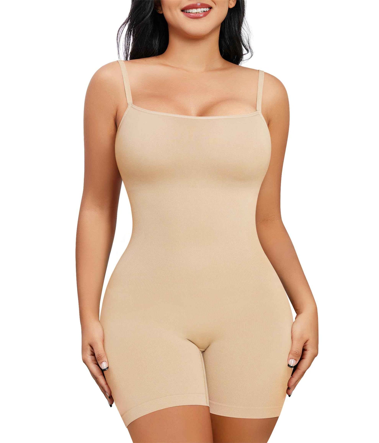 Nebility Shapewear Waist Trainer Bodysuits Women Clothing Tummy Control Seamless Full Body Shaper Square Neck Jumpsuits Top