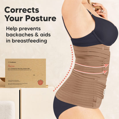 3 in 1 Postpartum Belly Support Recovery Wrap – Postpartum Belly Band, After Birth Brace, Slimming Girdles, Body Shaper Waist Shapewear, Post Surgery Pregnancy Belly Support Band (Midnight Black, M/L)