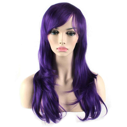 Akstore 28 inch Fashion Wigs Long Wavy Curly Hair Cosplay Wig (Purple)