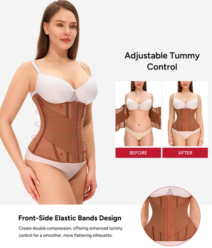 Nebility Waist Trainer for Women Corset Shapewear - Mesh Faja Body Shaper Waist Cincher Tummy Control Girdle Daily Wear