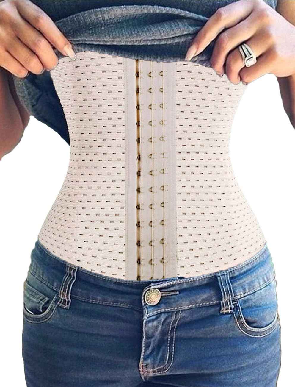FUT Waist Trainer for Women Tummy Control Body Shaper Waist Cincher Shapewear with Steel Bones