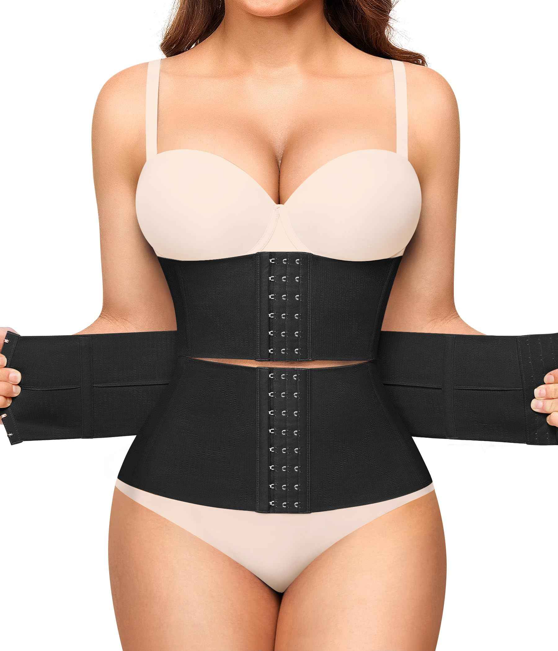 Nebility Waist Trainer for Women Seamless Corset Shapewear Tummy Control Segmented Waist Cincher Faja Body Shaper