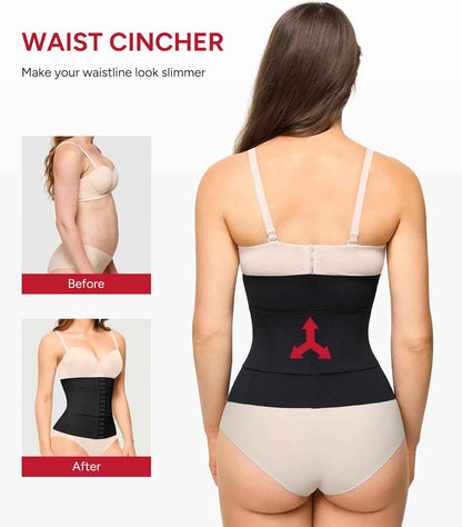 Nebility Waist Trainer for Women Seamless Corset Shapewear Tummy Control Segmented Waist Cincher Faja Body Shaper with Adjustable Strap(Black,Medium)