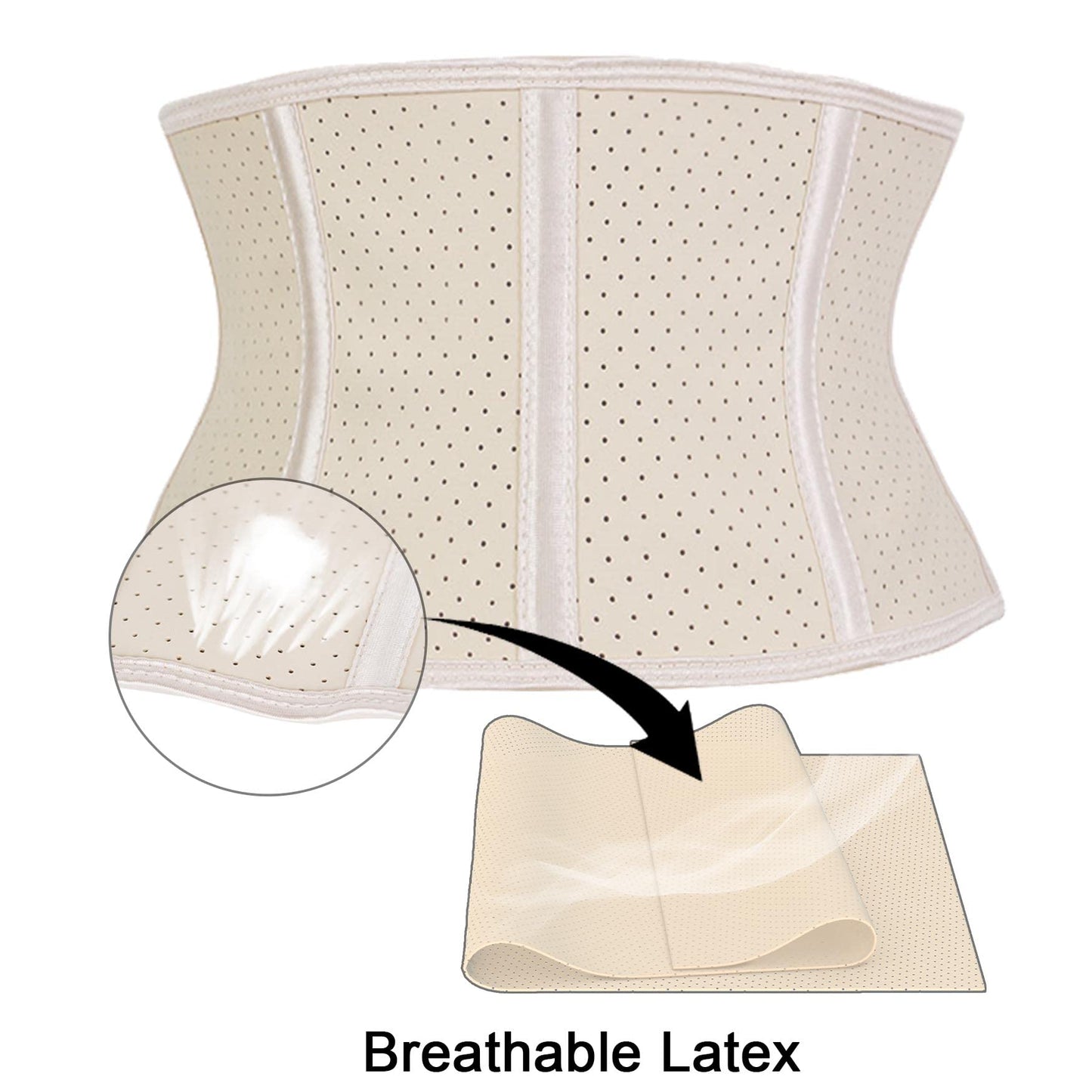 Atbuty Super Short Torso Waist Trainers Cincher Corset Tummy Shaper Slimming Latex Girdle