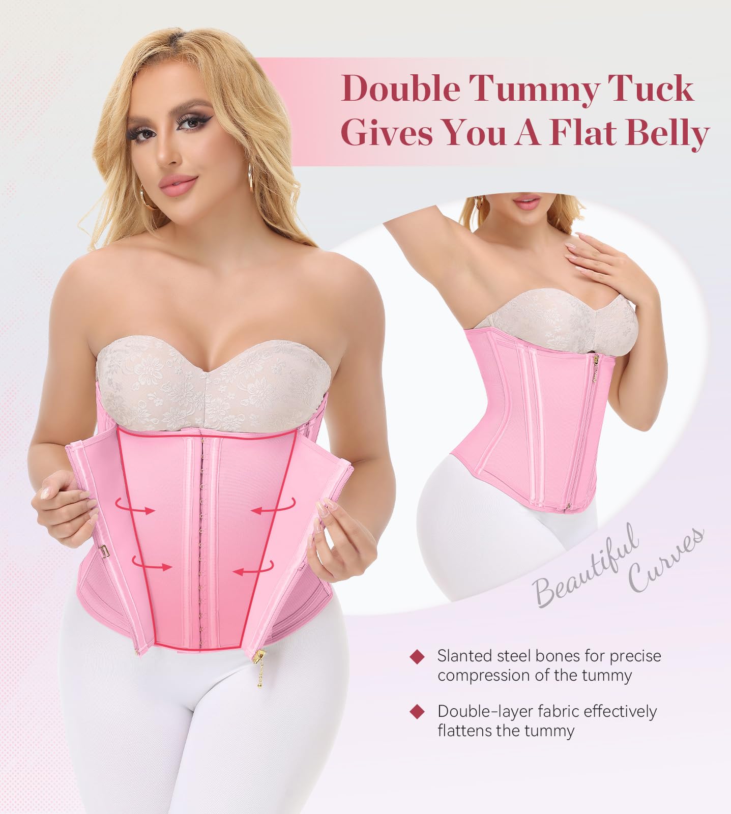 SHAPSHE Waist Trainer for Women, Tummy Control Waist Cincher, Hourglass Sport Workout Faja Body Shaper