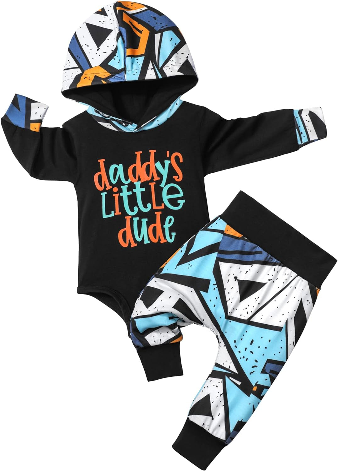 Newborn Baby Boy Clothes Plaid Letter Print Long Sleeve Hoodies + Long Pants 2PCS Fall Winter Outfits Set