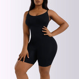 Black body shaper with a high waist and breathable fabric