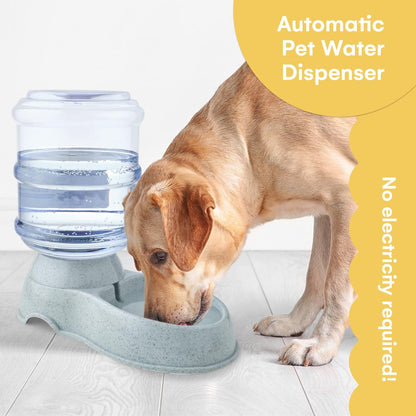 - Automatic Cat Feeder and Dog Water Bowl Dispenser - 1 and 3 Gallon Pet Water Dispenser and Feeder - H20, Self-Filling, Small and Large Dog Feeder and Cat Water Bowl - Pet Feeding Station