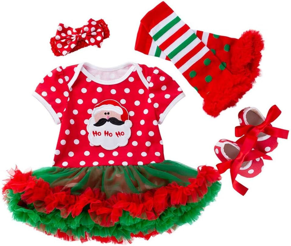 Baby Girls First Christmas Costumes Elf Lil Outfit Newborn Xmas