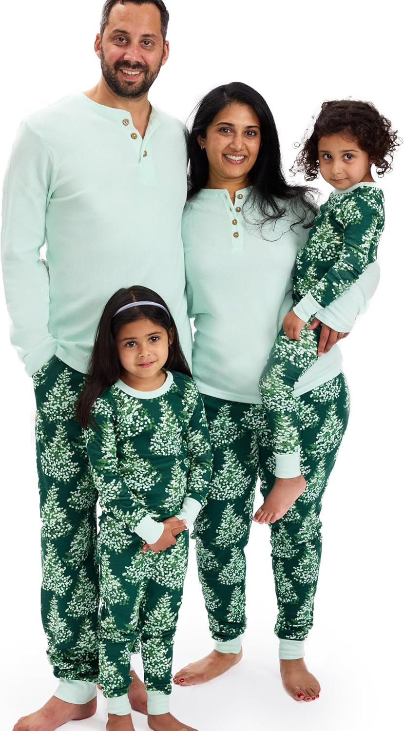 Family Matching Holiday Pajamas Organic Cotton for Men, Women, Kids, Toddlers, Baby Boys, Girls, Unisex Pets