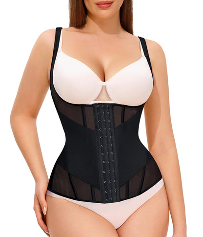 Nebility Waist Trainer for Women Corset Shapewear Tummy Control Body Shaper Top Waist Cincher Girdle with Adjustable Straps