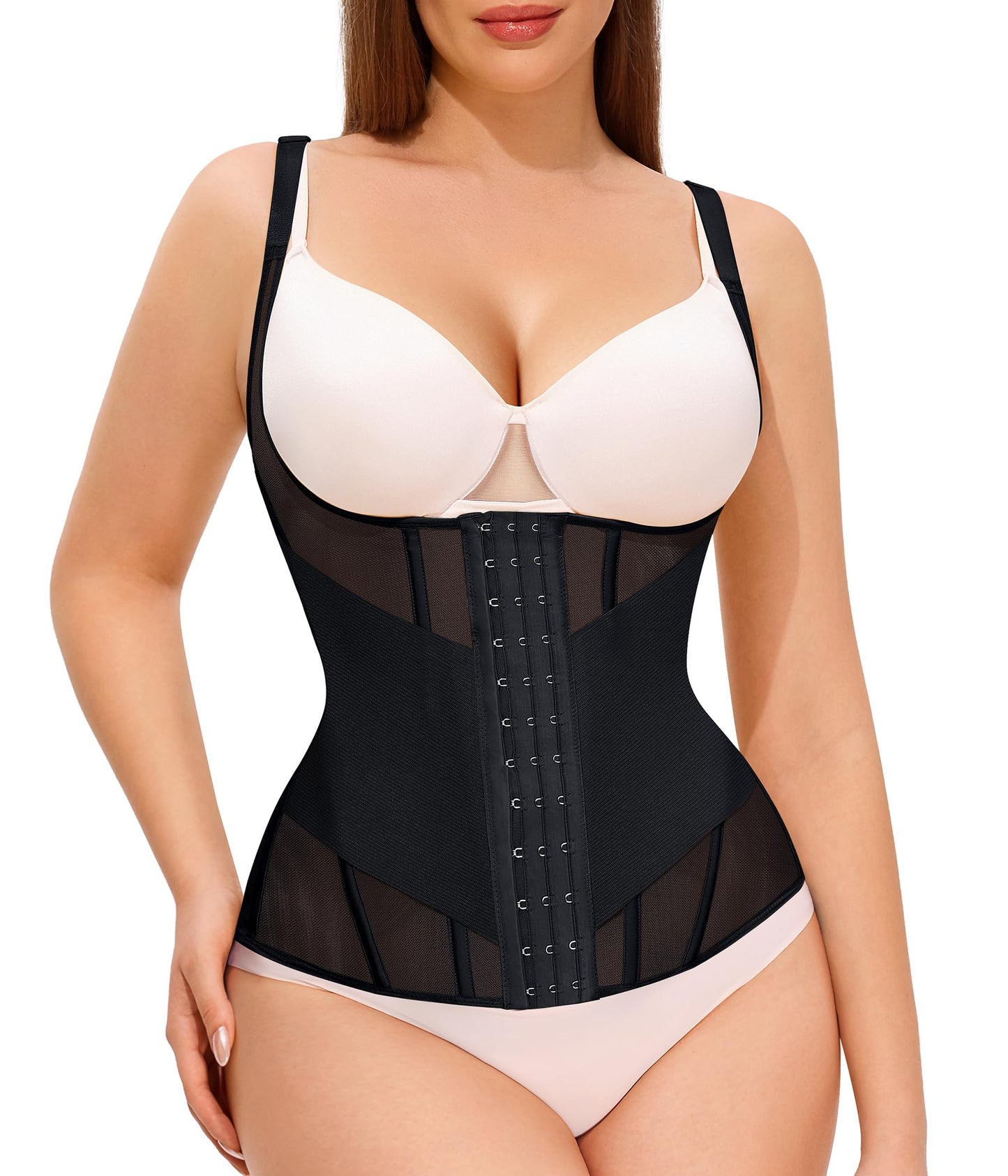 Nebility Waist Trainer for Women Corset Shapewear Tummy Control Body Shaper Top Waist Cincher Girdle with Adjustable Straps