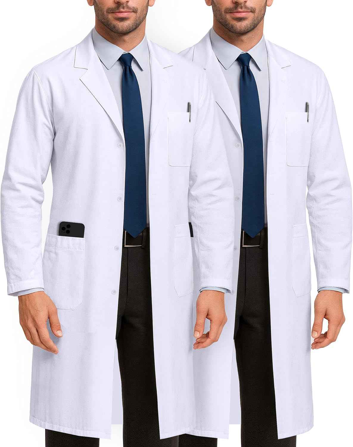 NY Threads Professional Lab Coat for Men Long Sleeve Medical Coat