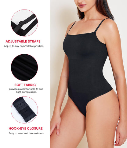Nebility Shapewear Waist Trainer Bodysuits Women Clothing Tummy Control Seamless Full Body Shaper Square Neck Jumpsuits Top